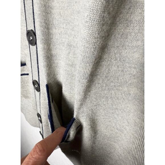 Cardigan Mens Wool Button Front Cardigan Sweater Gray Classic Preppy Academia XS - Picture 6 of 10